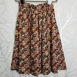 Functionals Pleated Floral Print A-Line Skirt Cottagecore